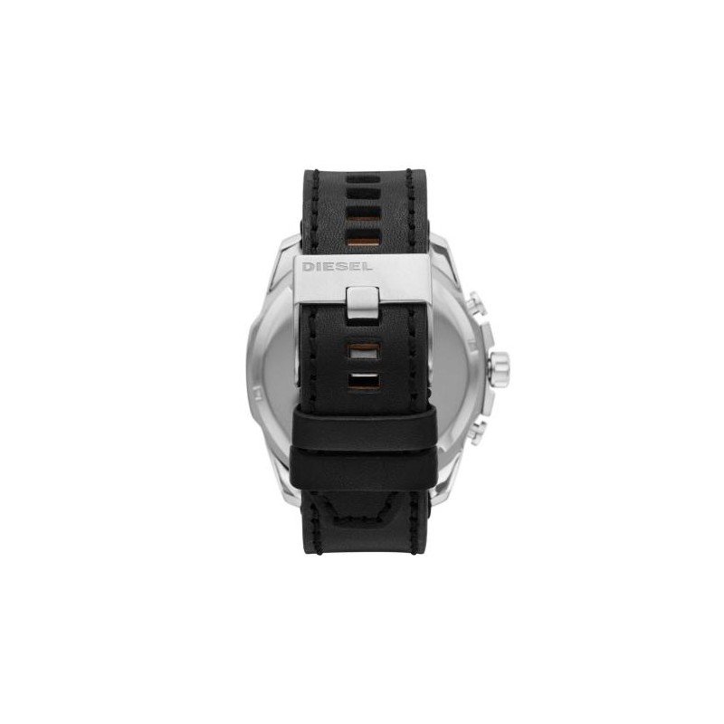 Montre Homme Diesel Mega Chief Bracelet en Cuir Noir