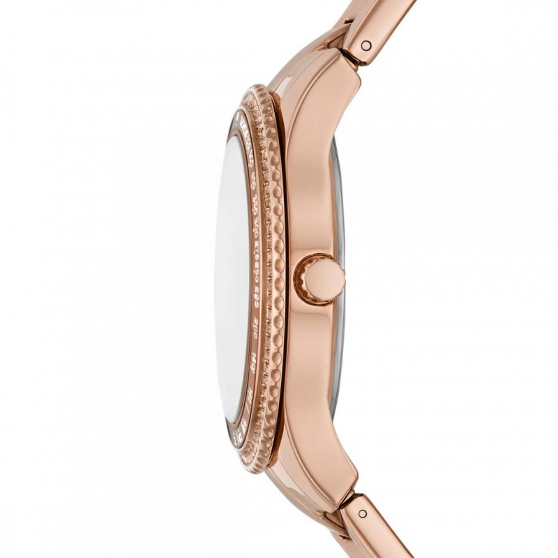 Montre Fossil Femme Collection STELLA Bracelet en Acier Doré Rose