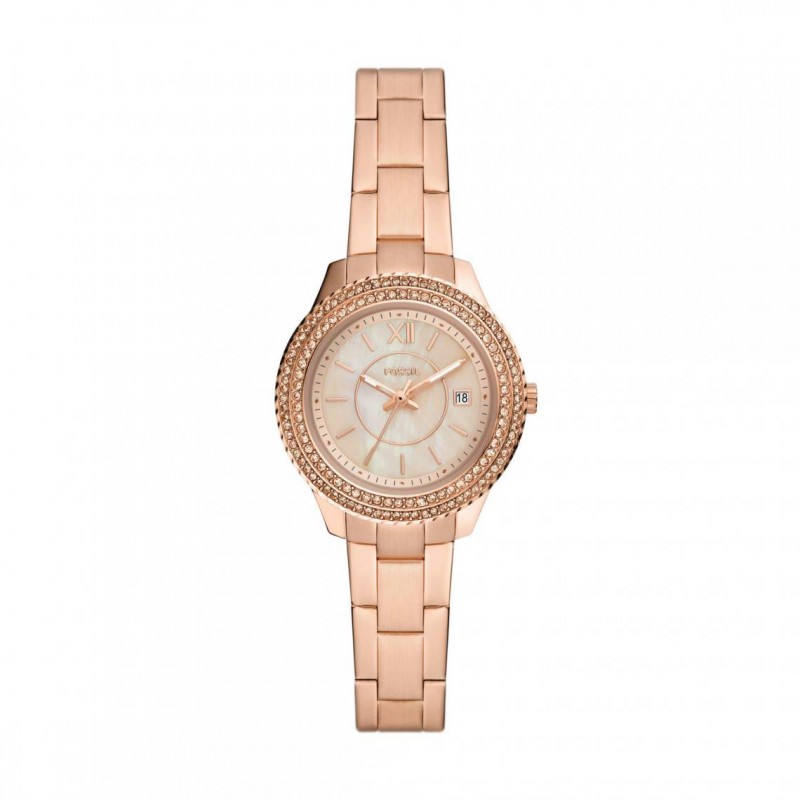 Montre Fossil Femme Collection STELLA Bracelet en Acier Doré Rose