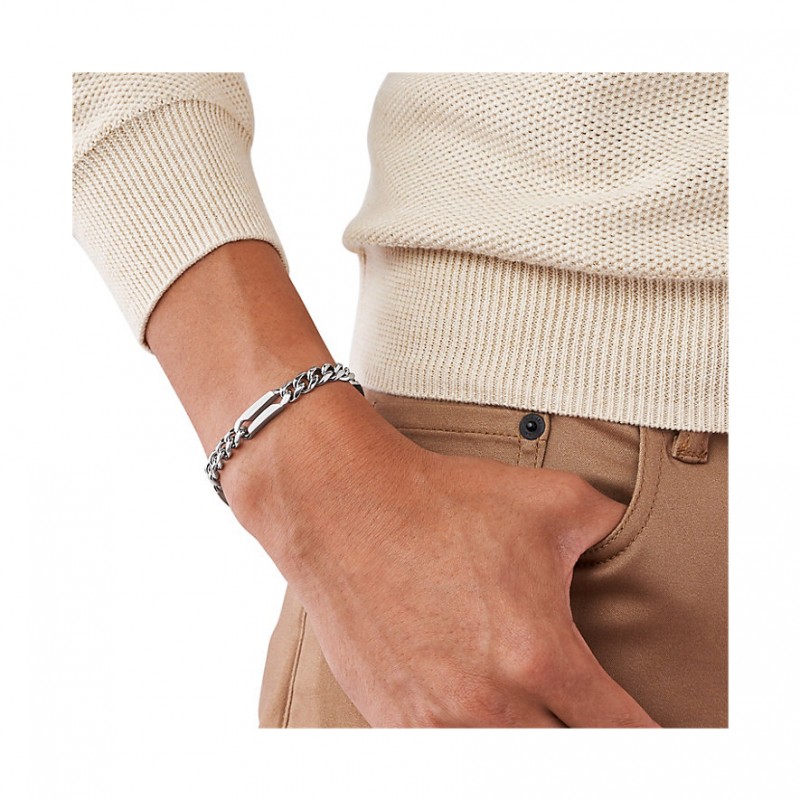 Bracelet Fossil acier argenté