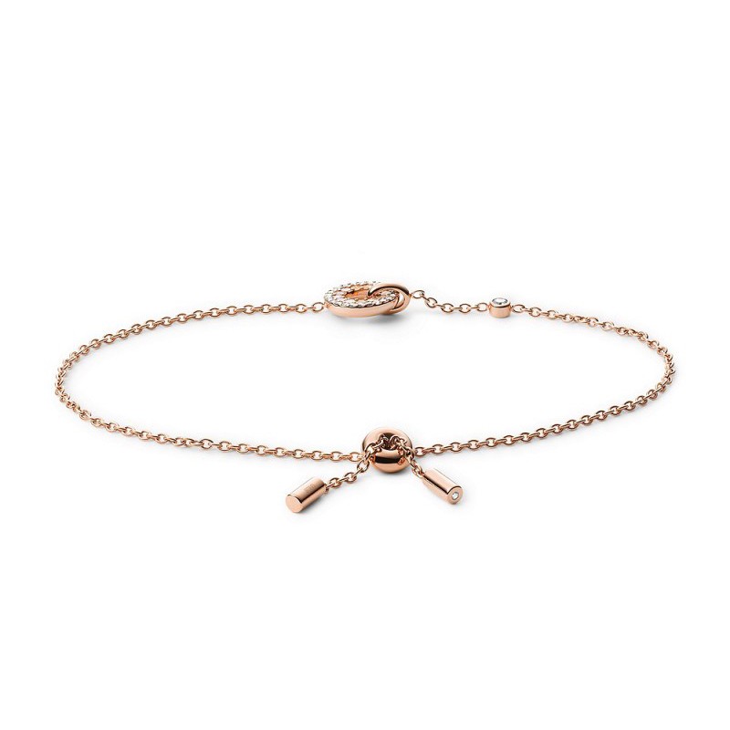 Bracelet Fossil acier doré rose