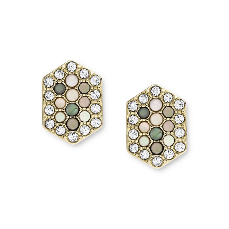 boucles d'oreilles Val Holiday Sparkles en nacre et acier dore