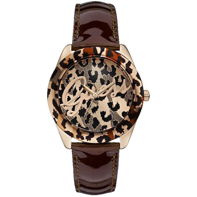 Montre Femme GUESS Bracelet en Cuir Marron