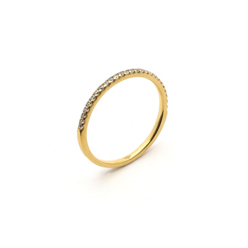 Alliance Carador de fabrication française en or jaune 750/000 et diamants