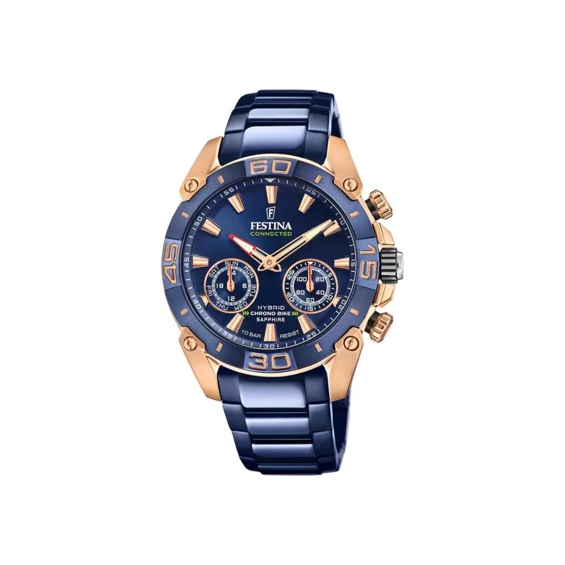 Montre Festina Homme Collection  CHRONOBIKE CONNECTED Bracelet en Acier Bleu