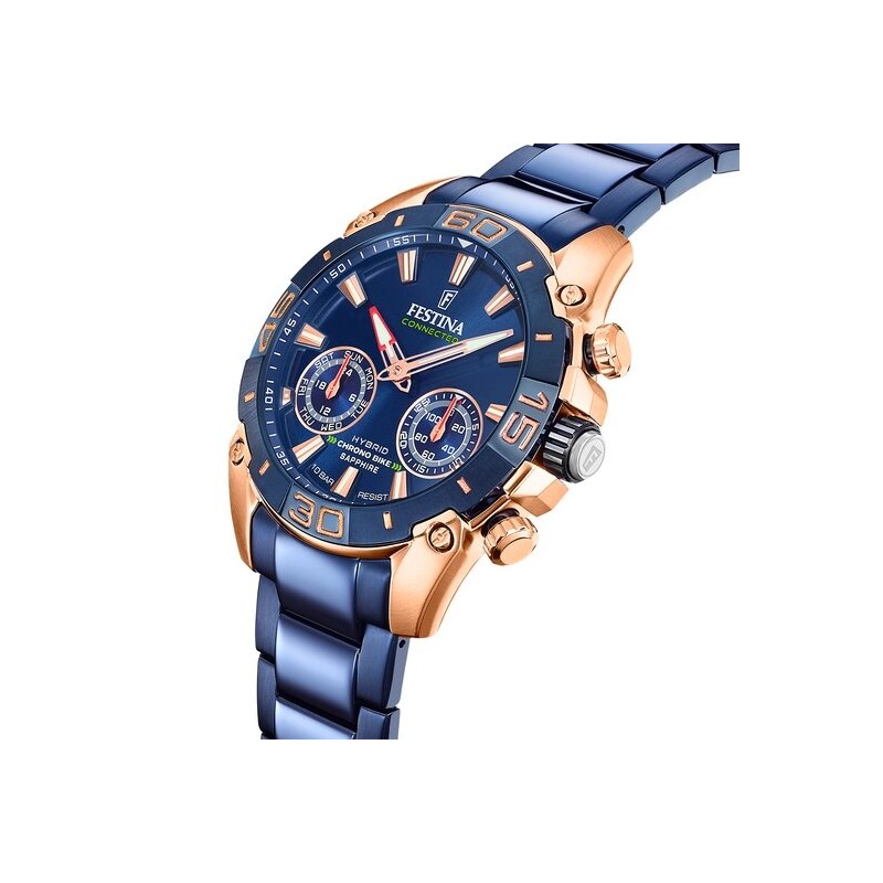 Montre Festina Homme Collection  CHRONOBIKE CONNECTED Bracelet en Acier Bleu