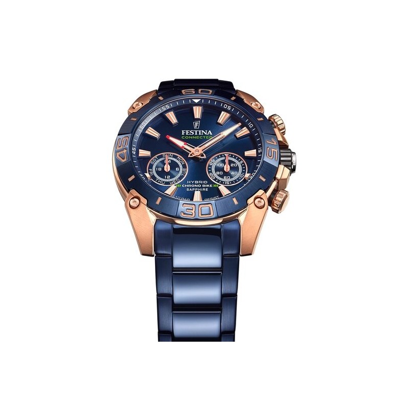 Montre Festina Homme Collection  CHRONOBIKE CONNECTED Bracelet en Acier Bleu