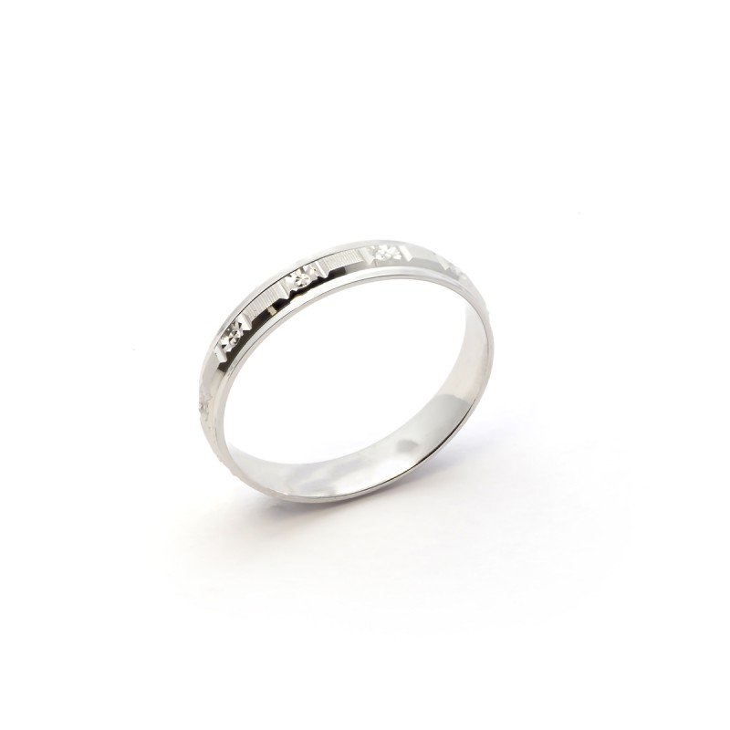 Alliance or blanc 750/000 ruban 3.5 mm