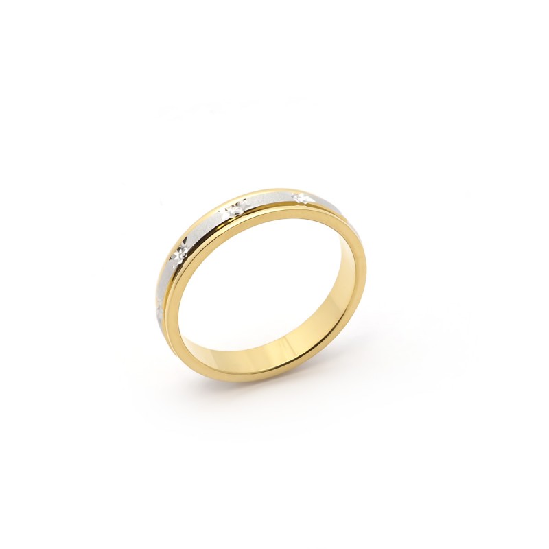 Alliance deux ors 375/000 ciselée 3,5 mm