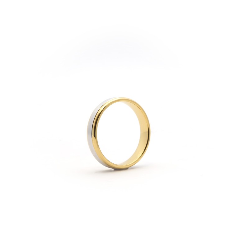 Alliance deux ors 375/000, ruban plat 4 mm