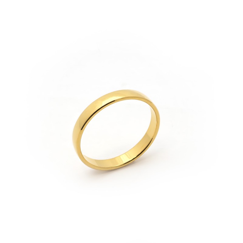 Alliance Femme or jaune 750/000, RUBAN BOMBE STANDARD 3 mm