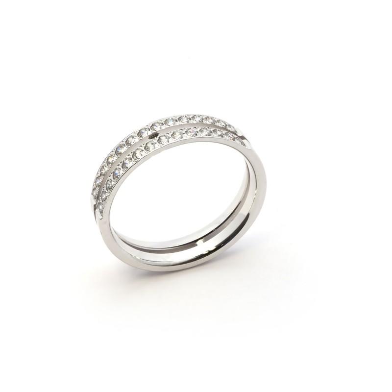 Alliance Or blanc 750/000 et diamant, 4.5 mm