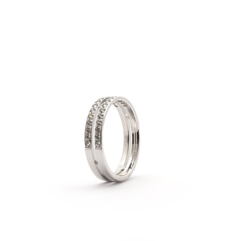 Alliance Or blanc 750/000 et diamant, 4.5 mm