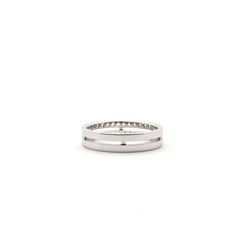 Alliance Or blanc 750/000 et diamant, 4.5 mm