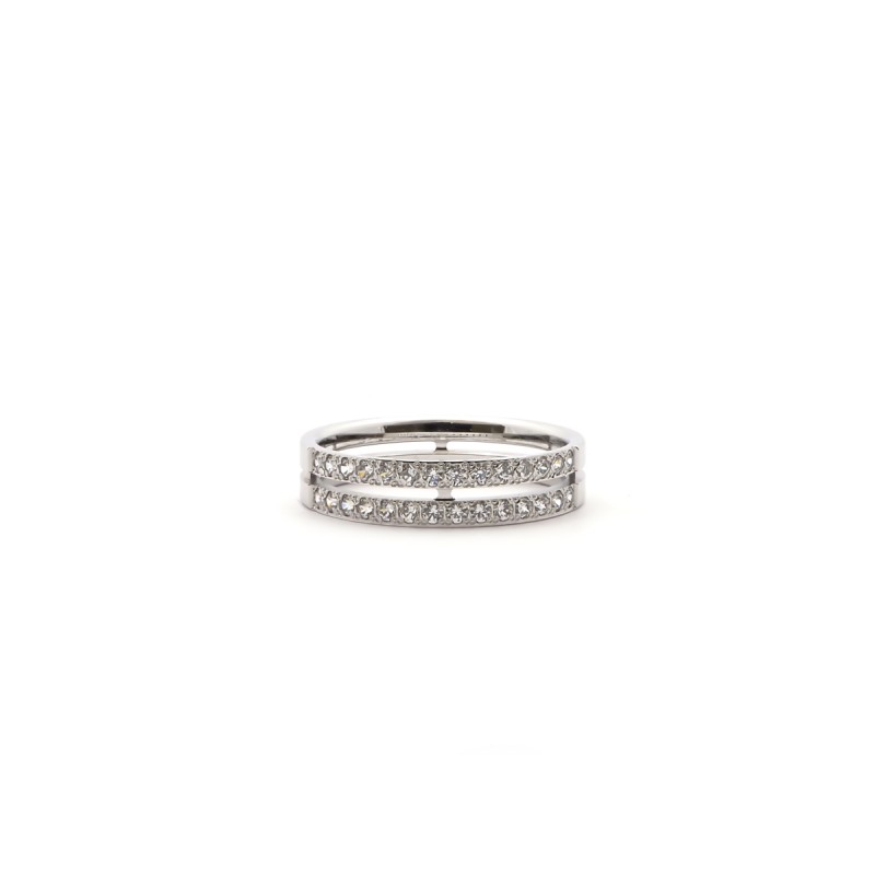 Alliance femme or blanc 375/000 SERTI GRAIN 28 DIAMANTS
