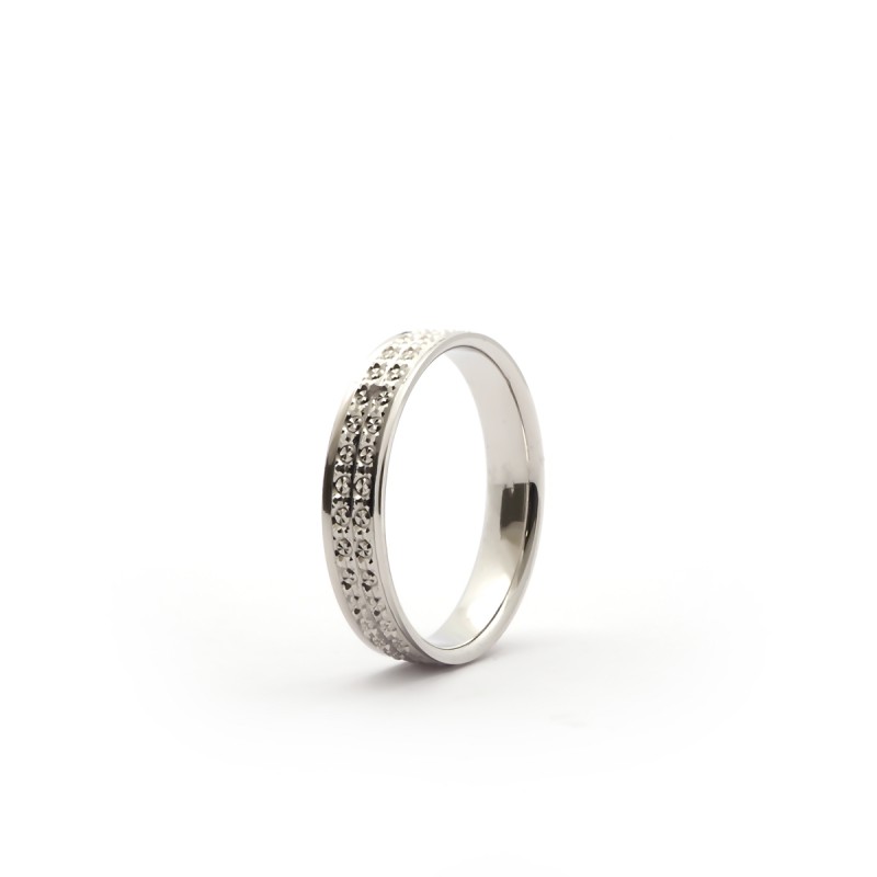 Alliance fantaisie or blanc 375/000