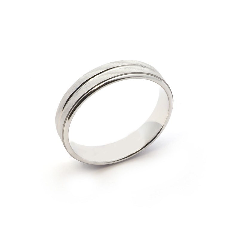 alliance or blanc  375/000 ruban 5 mm