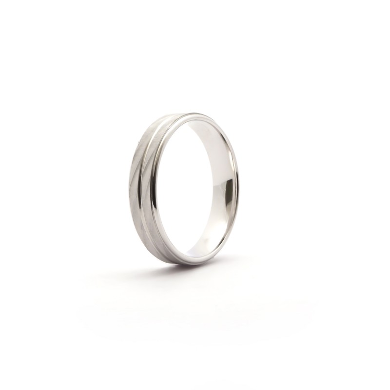 alliance or blanc  375/000 ruban 5 mm