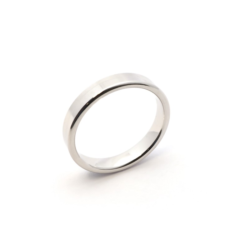 Alliance Mariage homme Or blanc 750/000 ruban 4,5 mm