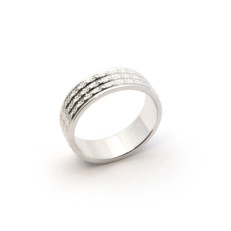 Alliance or blanc 375/000, ruban 6 mm