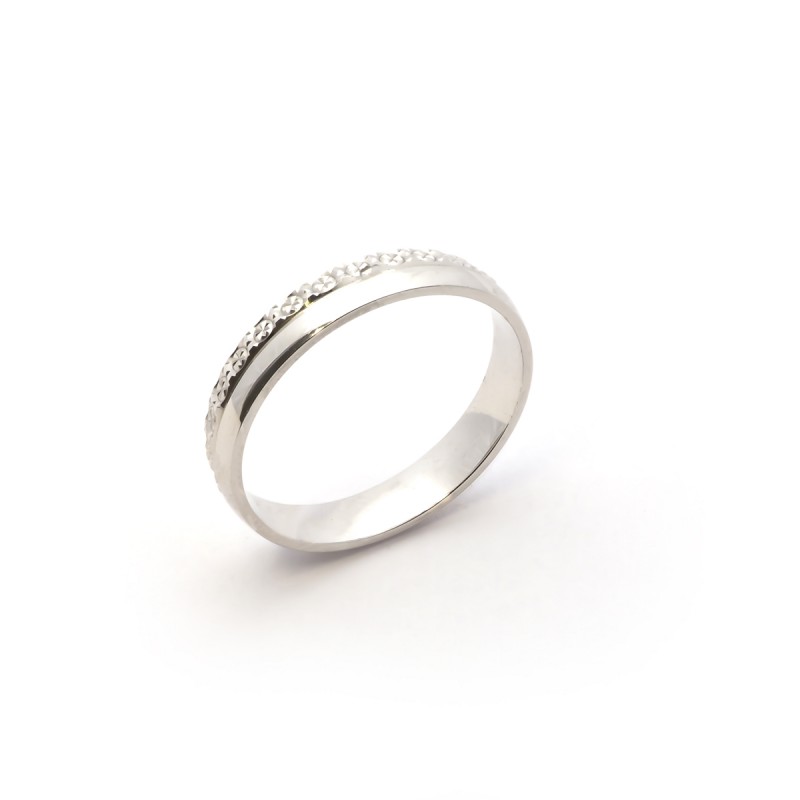 Alliance fantaisie or blanc effet double