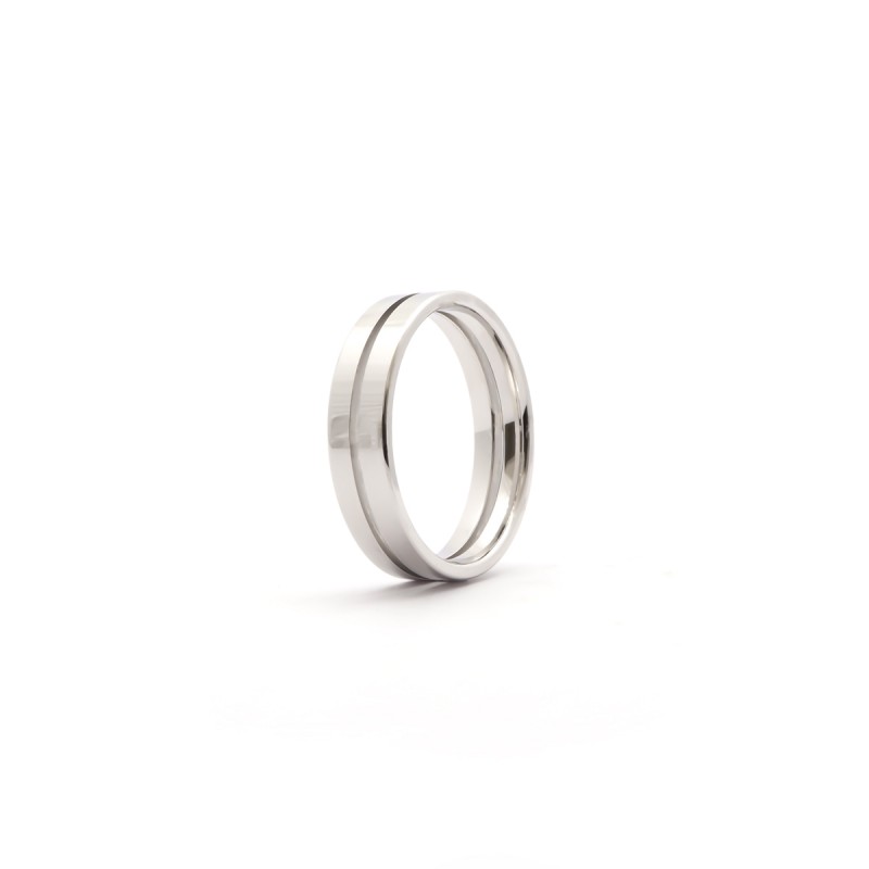 Alliance homme or blanc 375/000, AJOUREE 5.5 mm