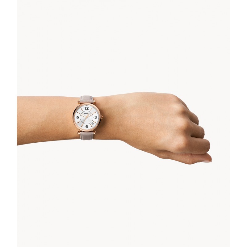 Montre femme FOSSIL CARLIE EN CUIR écoresponsable Gris