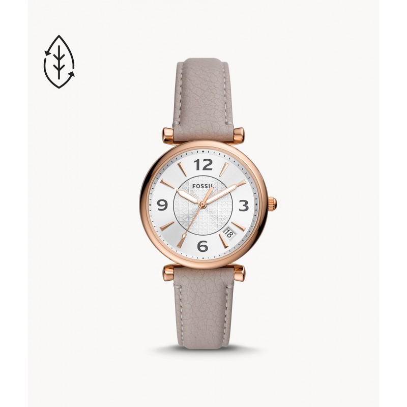 Montre femme FOSSIL CARLIE EN CUIR écoresponsable Gris