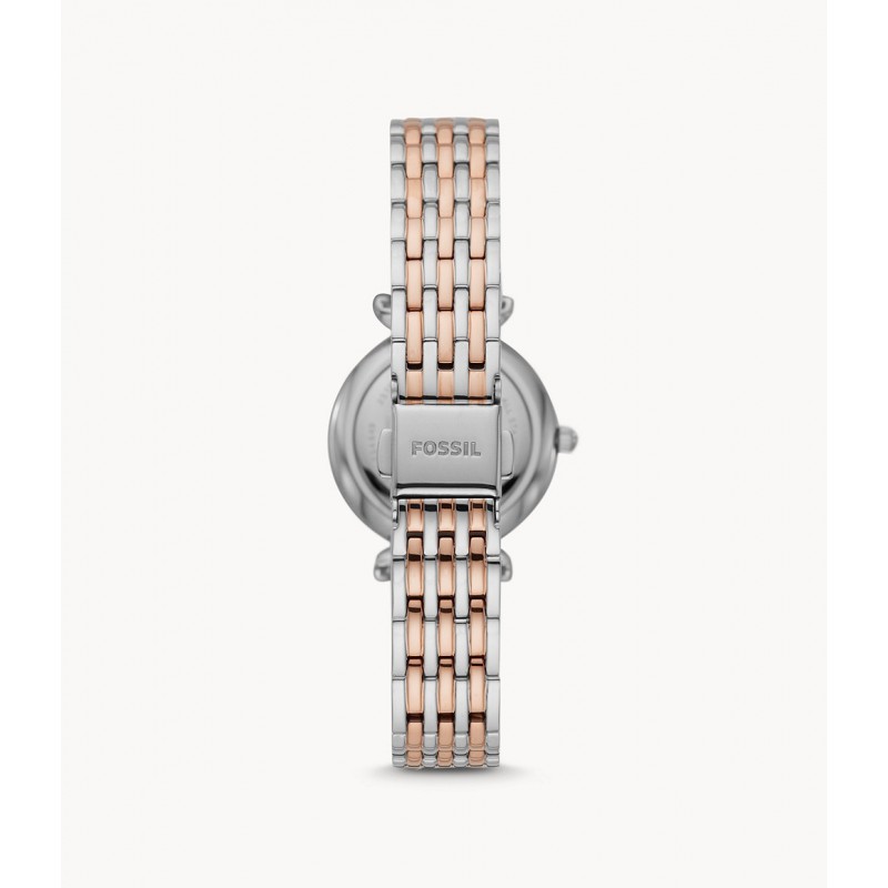 Montre Femme Fossil Mini Carlie acier bicolore