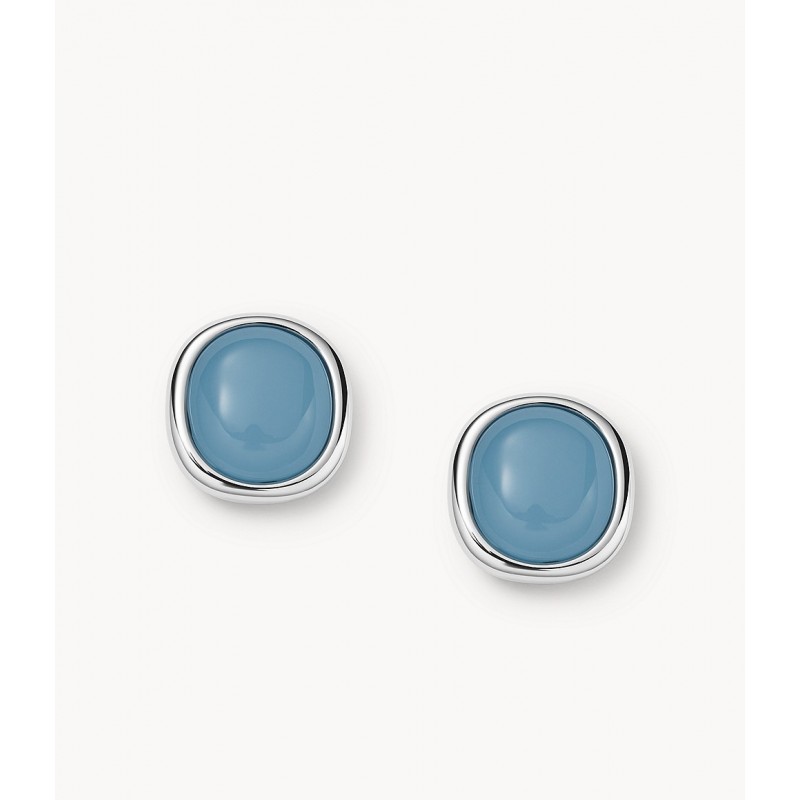 Boucles d'oreilles Skagen Sea Glass bouton Bleu