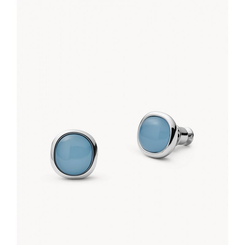 Boucles d'oreilles Skagen Sea Glass bouton Bleu