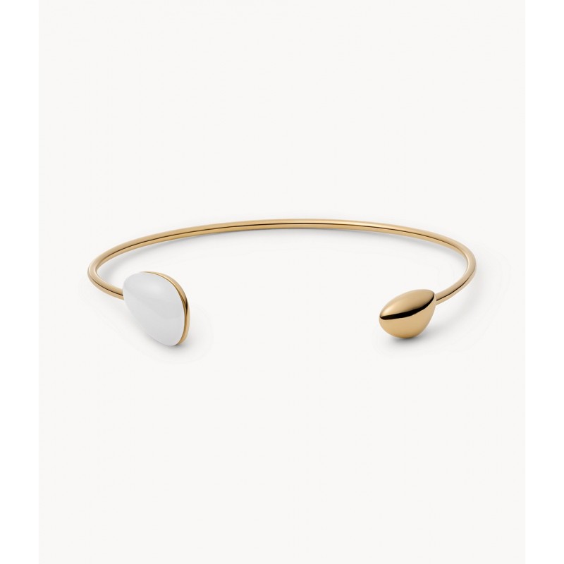 Bracelet jonc ouvert Sea Glass Skagen acier doré