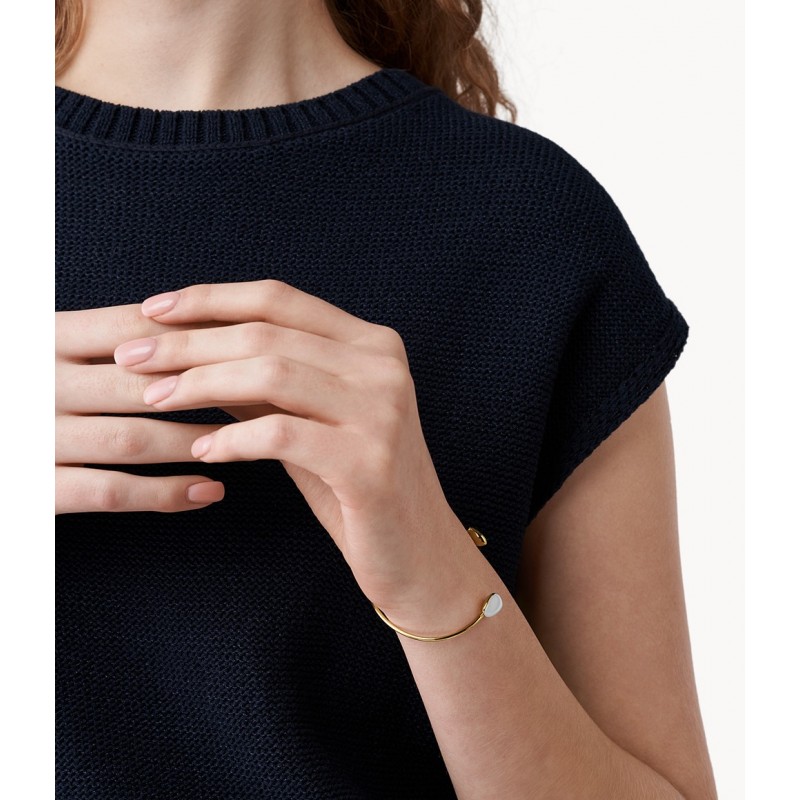 Bracelet jonc ouvert Sea Glass Skagen acier doré