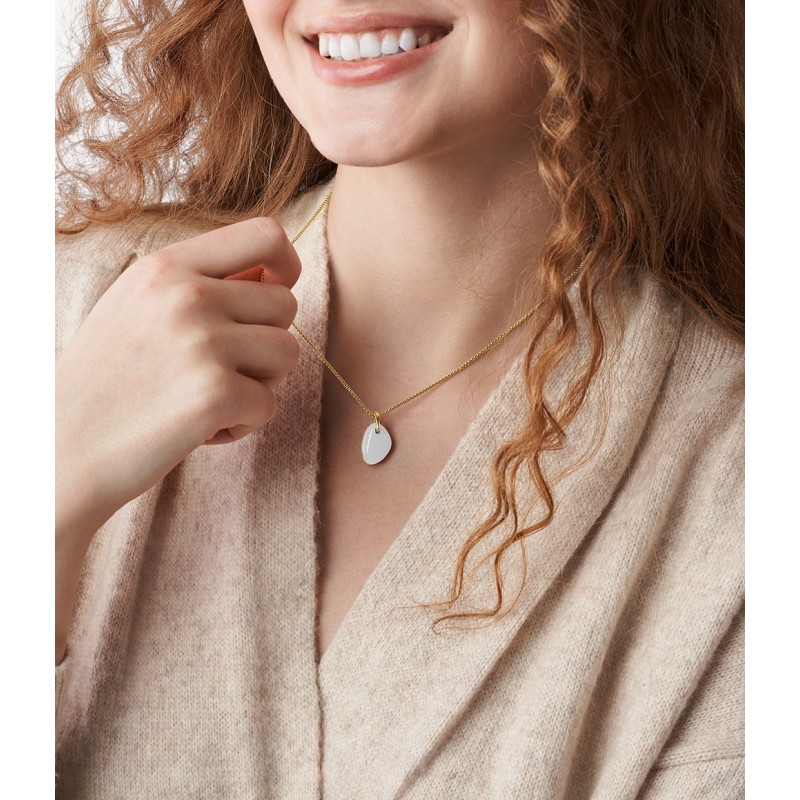 Collier Sea glass femme Skagen en Acier Doré