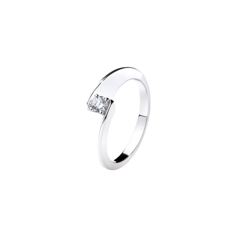 Solitaire Femme GAREL Envol en Or Blanc et Diamant de 0.20ct