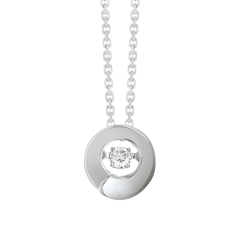 Collier Femme GAREL "Envol Dancing Stone" - Diamant, Or Blanc