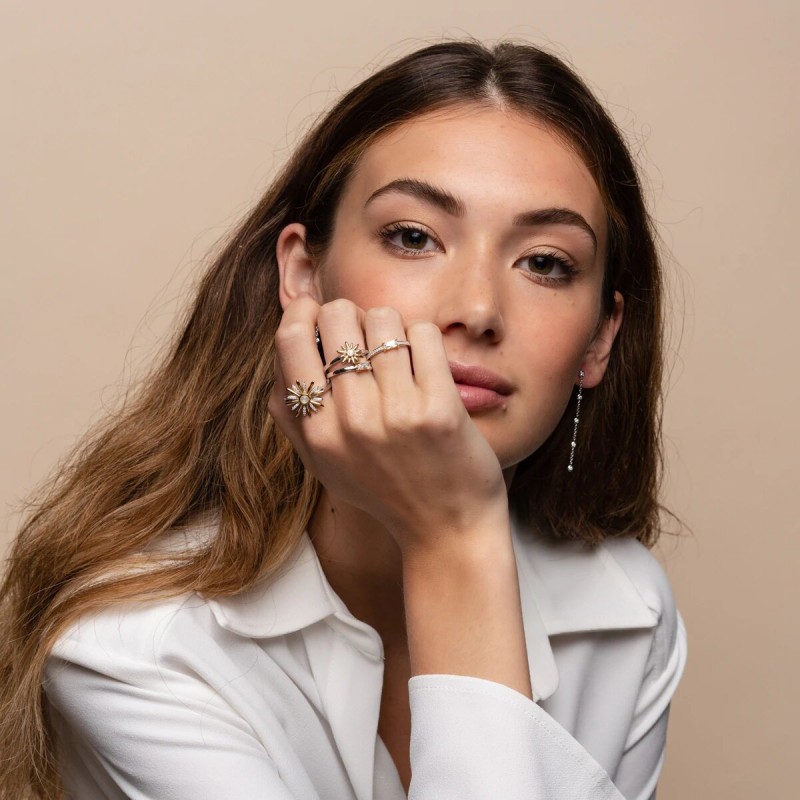 Bague Femme TI SENTO Soleil en Argent Bicolore