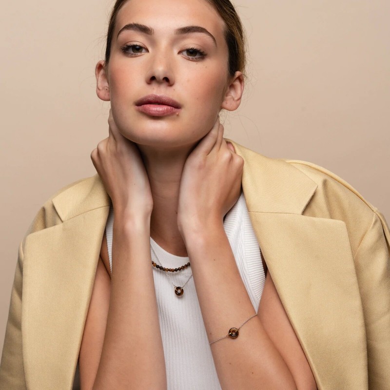 Bracelet TI SENTO Femme en argent 925/000 Doré et Perle Synthétique