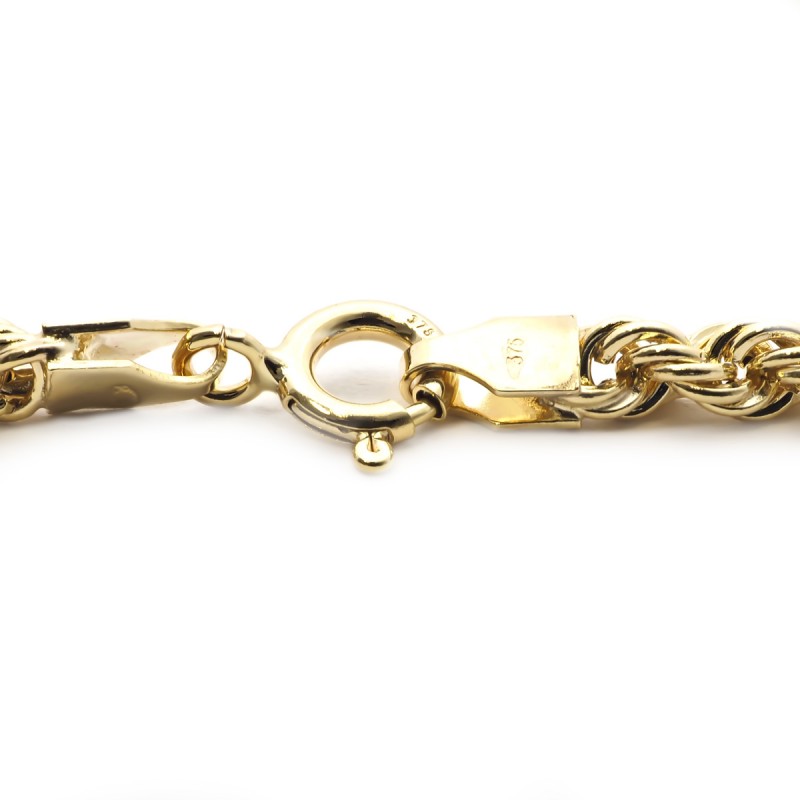 Bracelet Maille corde or375 jaune 3.5MM