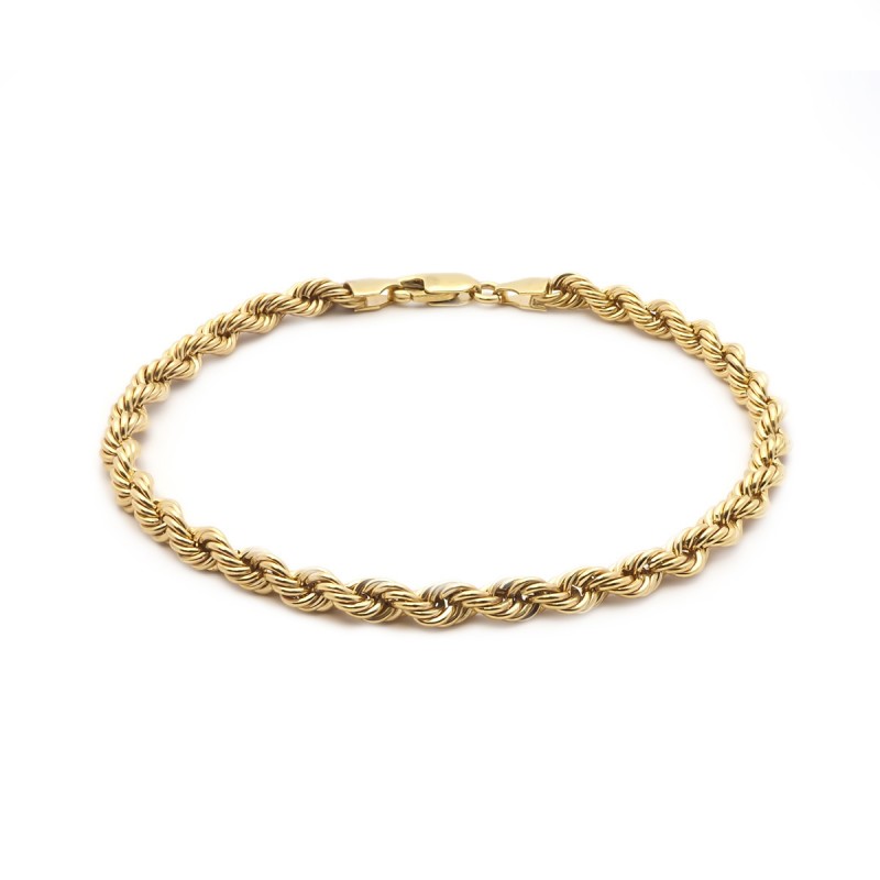Bracelet Carador or 375/000 maille corde