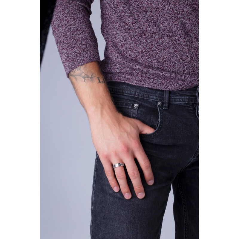 bague Homme Phebus en acier argenté