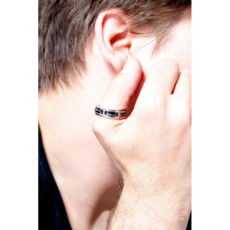 Phebus - Bague Acier et Céramique