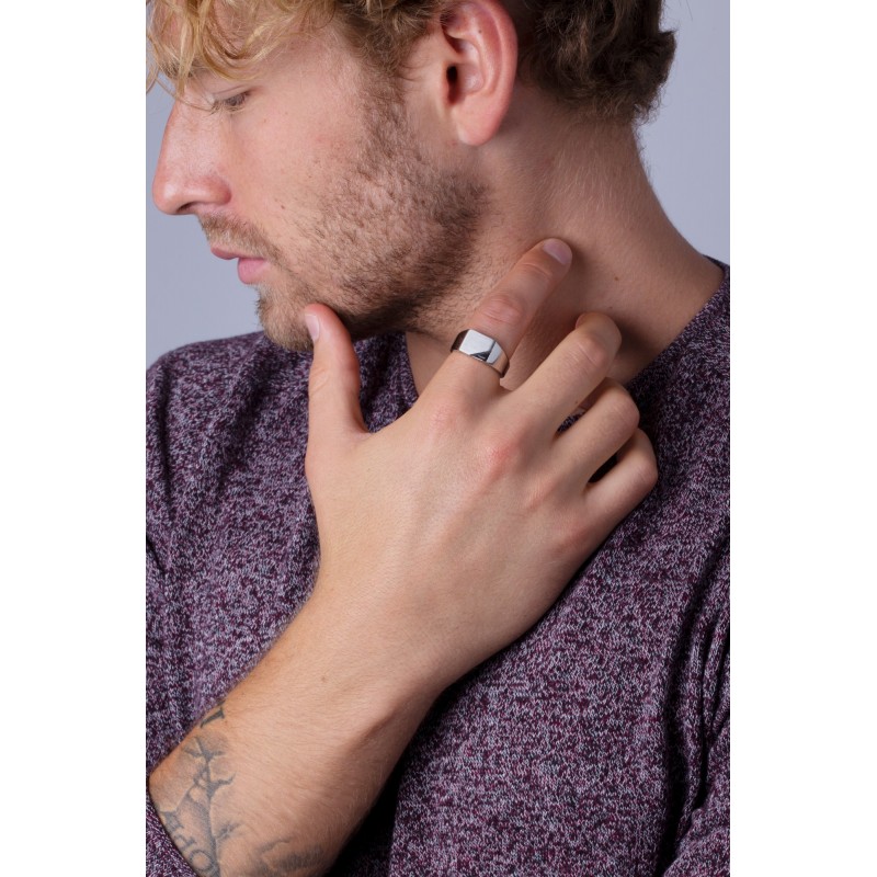 Bague Phébus en Acier Chevalière MAT/BRILLA