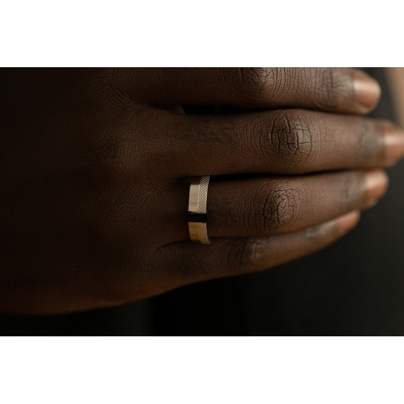 Bague Phebus anneau acier et céramique