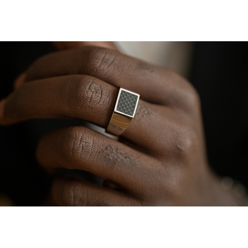 Chevalière Phebus acier argenté