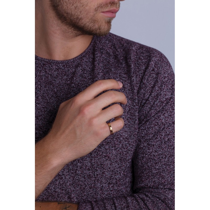 Bague Homme anneau ciselé Phebus acier doré