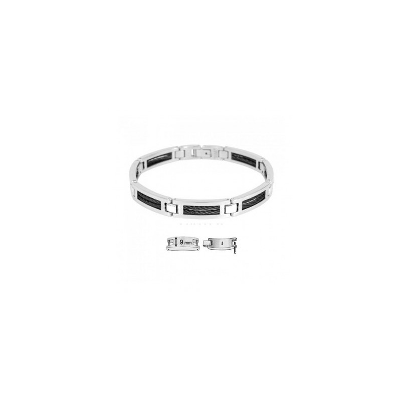 Bracelet Homme PHEBUS en Acier Cable Noir