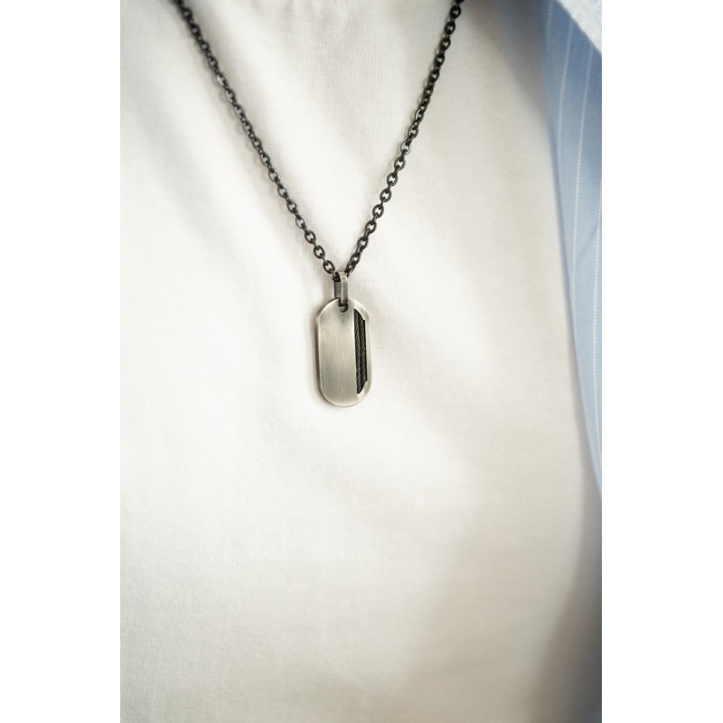 Collier Homme PHEBUS en Acier Noir