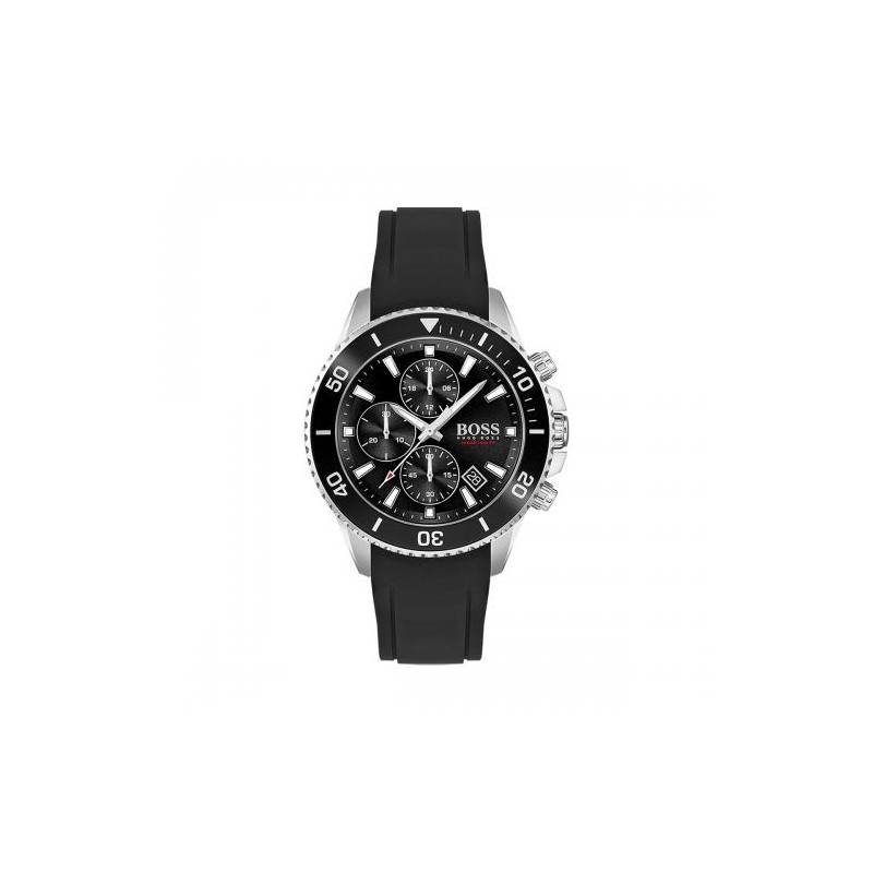 Montre Homme HUGO BOSS Collection ADMIRAL Bracelet en Silicone Noir
