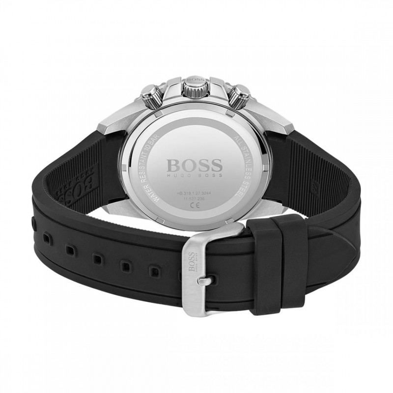 Montre Homme HUGO BOSS Collection ADMIRAL Bracelet en Silicone Noir